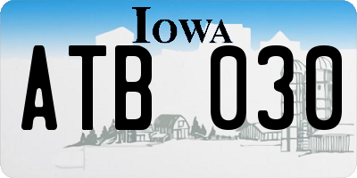 IA license plate ATB030