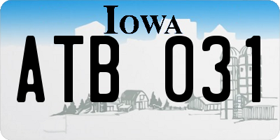 IA license plate ATB031