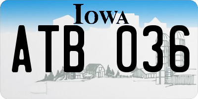 IA license plate ATB036