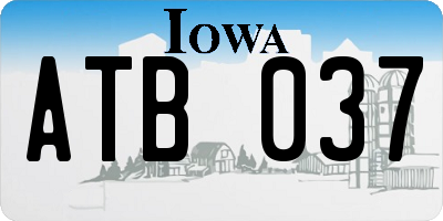 IA license plate ATB037