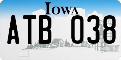 IA license plate ATB038