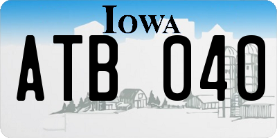 IA license plate ATB040