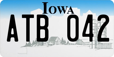 IA license plate ATB042