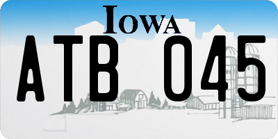 IA license plate ATB045