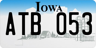 IA license plate ATB053