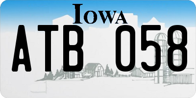 IA license plate ATB058