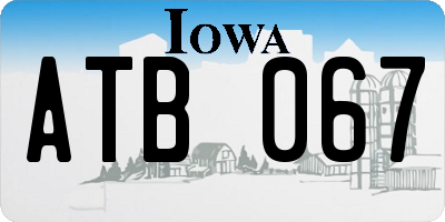 IA license plate ATB067