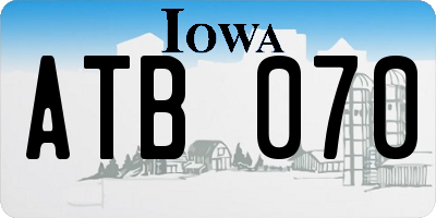 IA license plate ATB070