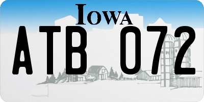IA license plate ATB072