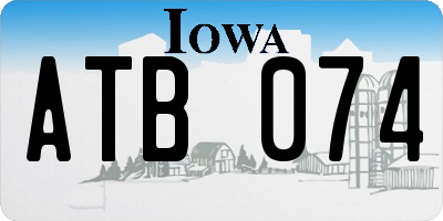 IA license plate ATB074