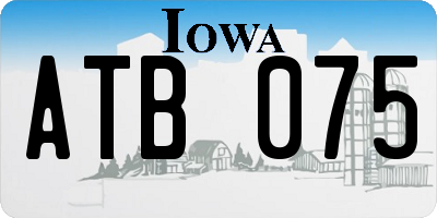 IA license plate ATB075