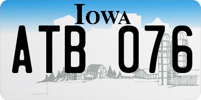 IA license plate ATB076