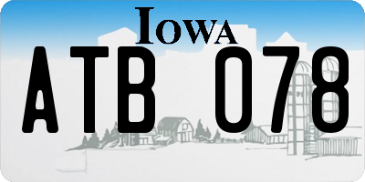 IA license plate ATB078