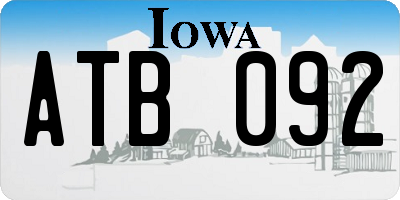 IA license plate ATB092
