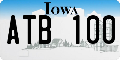 IA license plate ATB100
