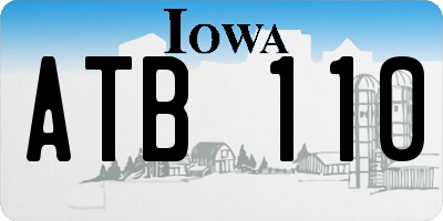 IA license plate ATB110