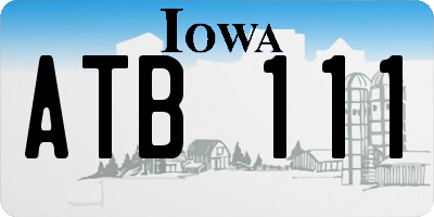 IA license plate ATB111