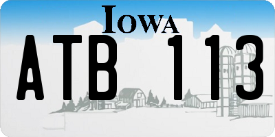 IA license plate ATB113