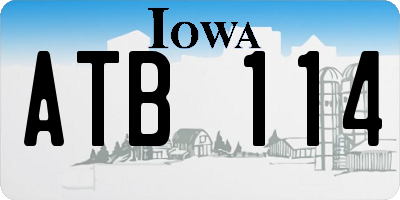 IA license plate ATB114