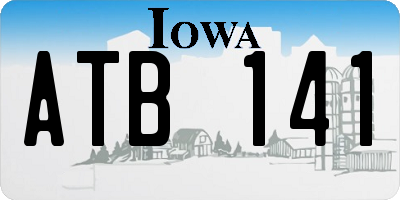 IA license plate ATB141