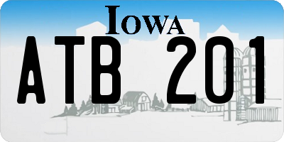 IA license plate ATB201