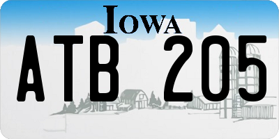 IA license plate ATB205