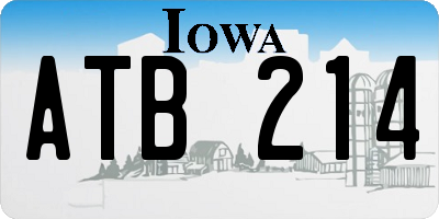 IA license plate ATB214