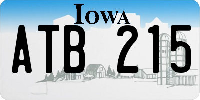 IA license plate ATB215