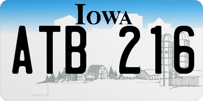 IA license plate ATB216