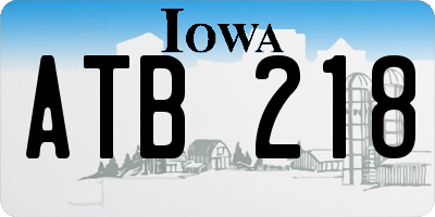 IA license plate ATB218