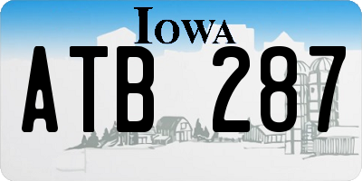 IA license plate ATB287