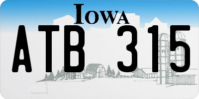 IA license plate ATB315