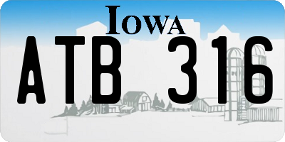 IA license plate ATB316