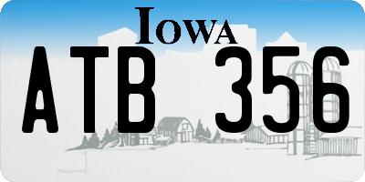 IA license plate ATB356