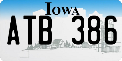 IA license plate ATB386