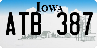 IA license plate ATB387