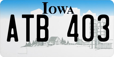 IA license plate ATB403
