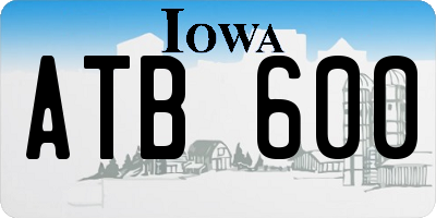 IA license plate ATB600