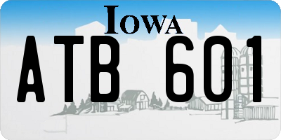 IA license plate ATB601