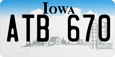 IA license plate ATB670
