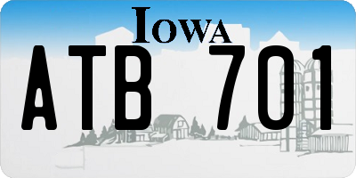 IA license plate ATB701