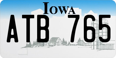IA license plate ATB765