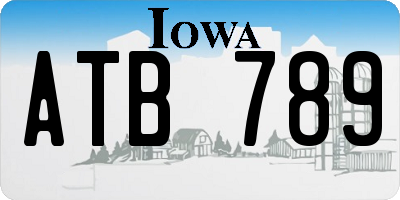 IA license plate ATB789