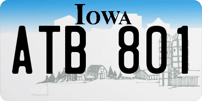 IA license plate ATB801