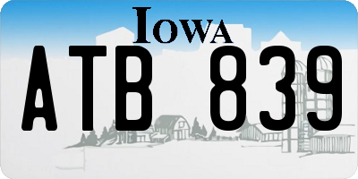 IA license plate ATB839
