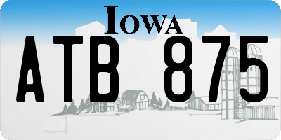 IA license plate ATB875