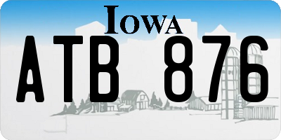 IA license plate ATB876