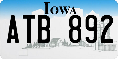 IA license plate ATB892