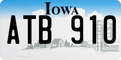 IA license plate ATB910