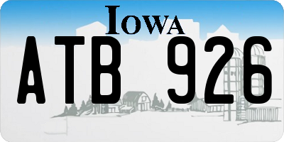 IA license plate ATB926